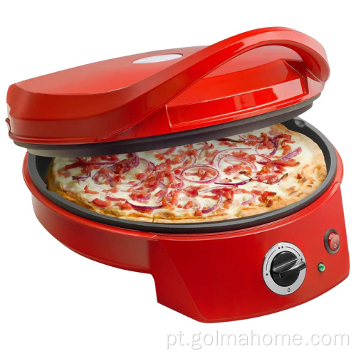 Máquina de fazer pizza elétrica com revestimento antiaderente 5 minutos